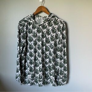 Kate Quinn Hooded Sweatshirt with Fern Pattern Size Large